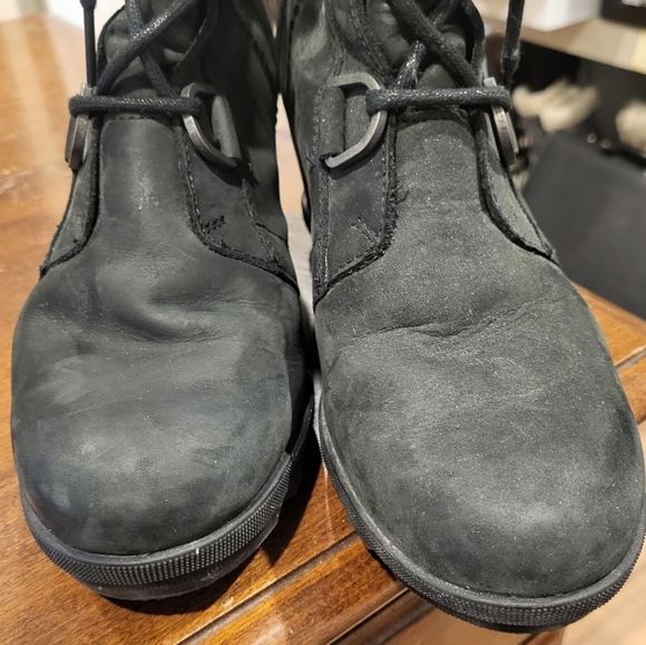 Sorel Women's Joan Of Arctic Wedge Mid Boot Black Leather Size 9 - Picture 6 of 10